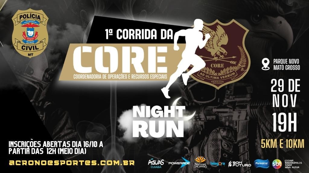 Polícia Civil abre inscrições para a 1ª Corrida da Core